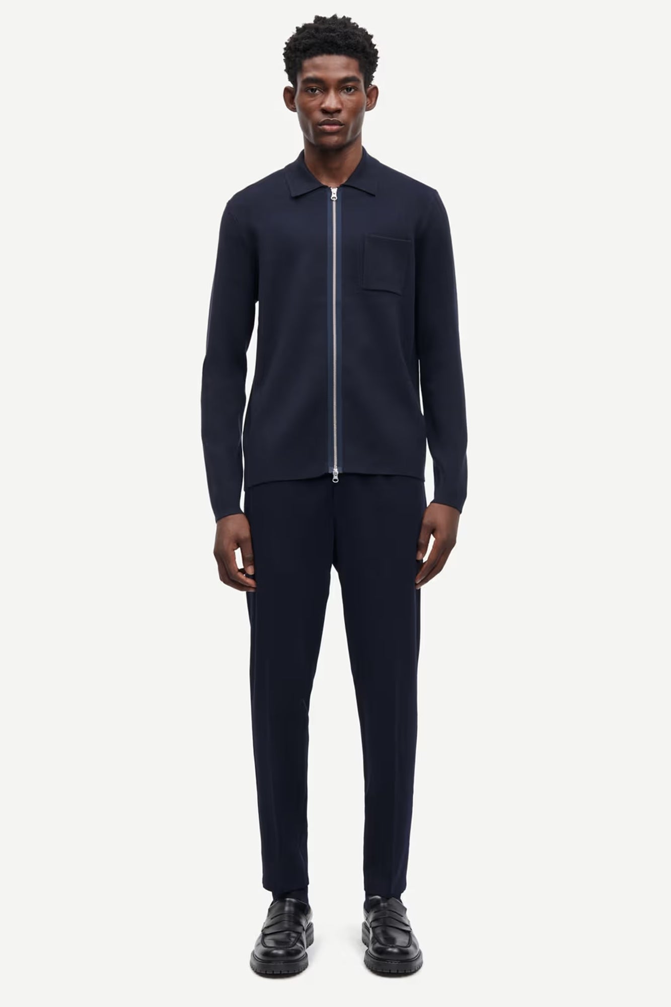 Guna Zip Cardigan Navy