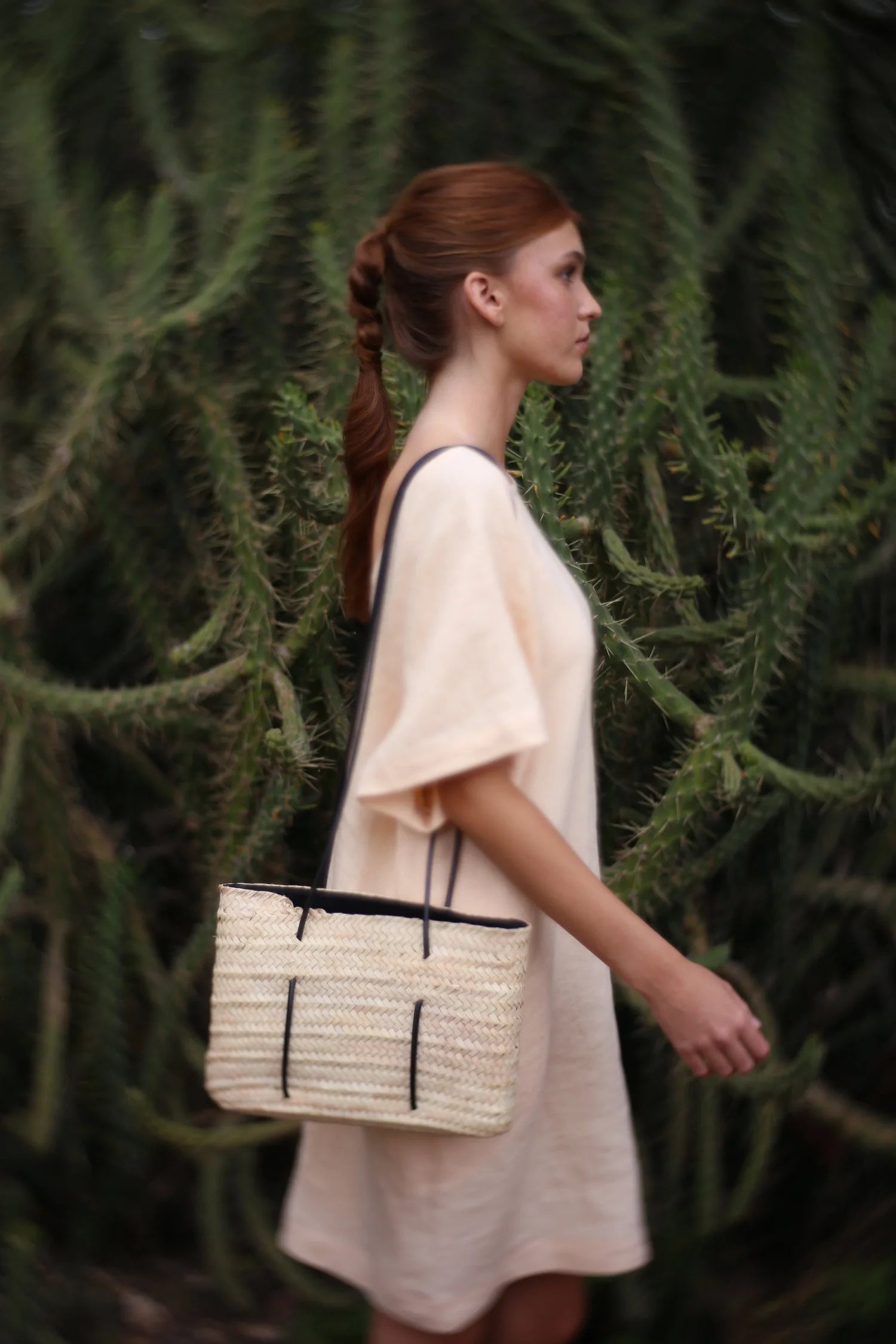 Maria Long Raffia Bag Black