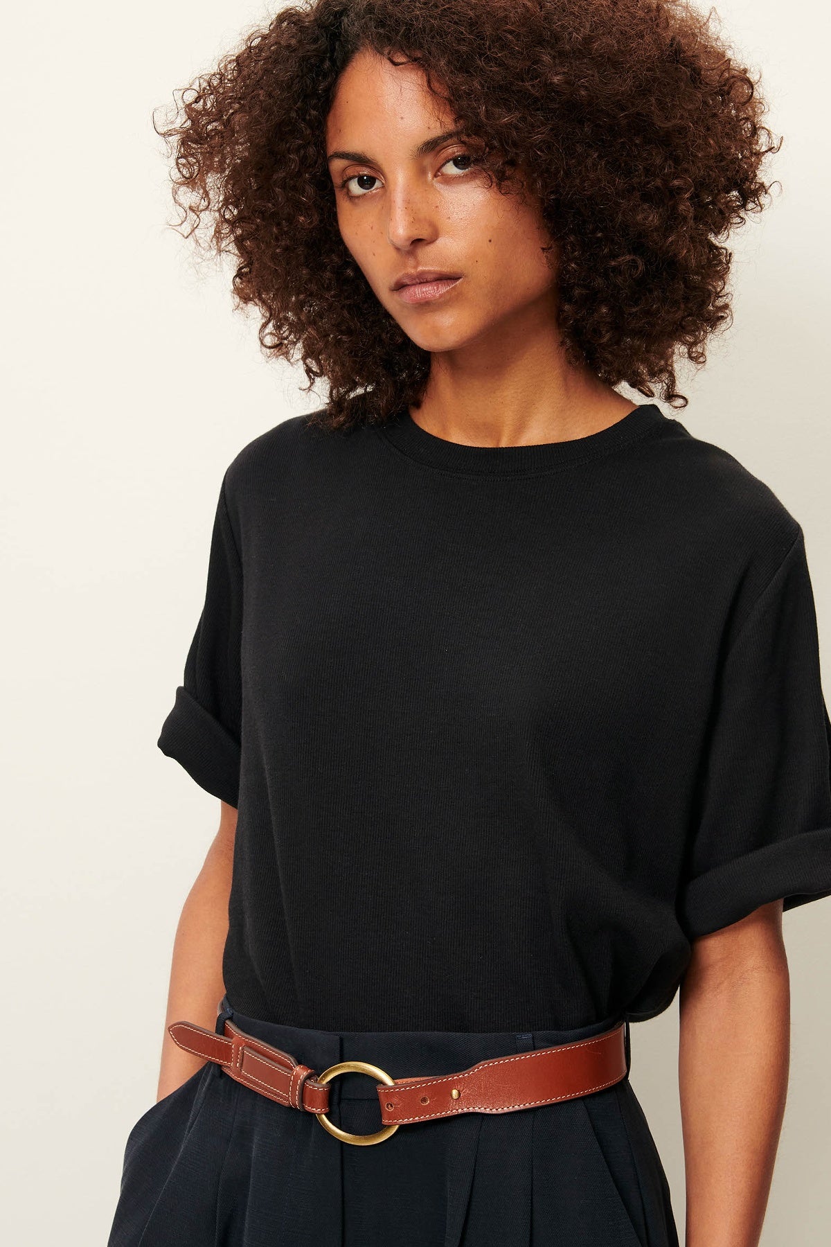 Serge Modal Ribbed Tee Black