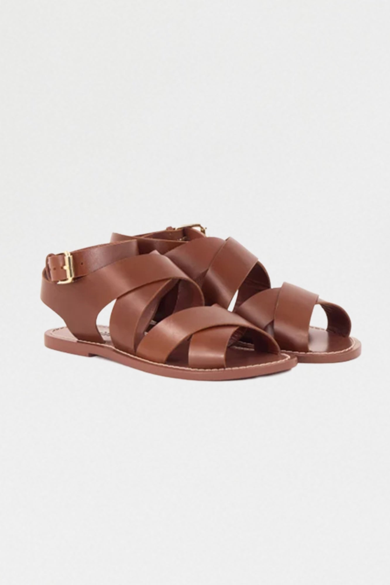 Dakla Leather Sandals Brown