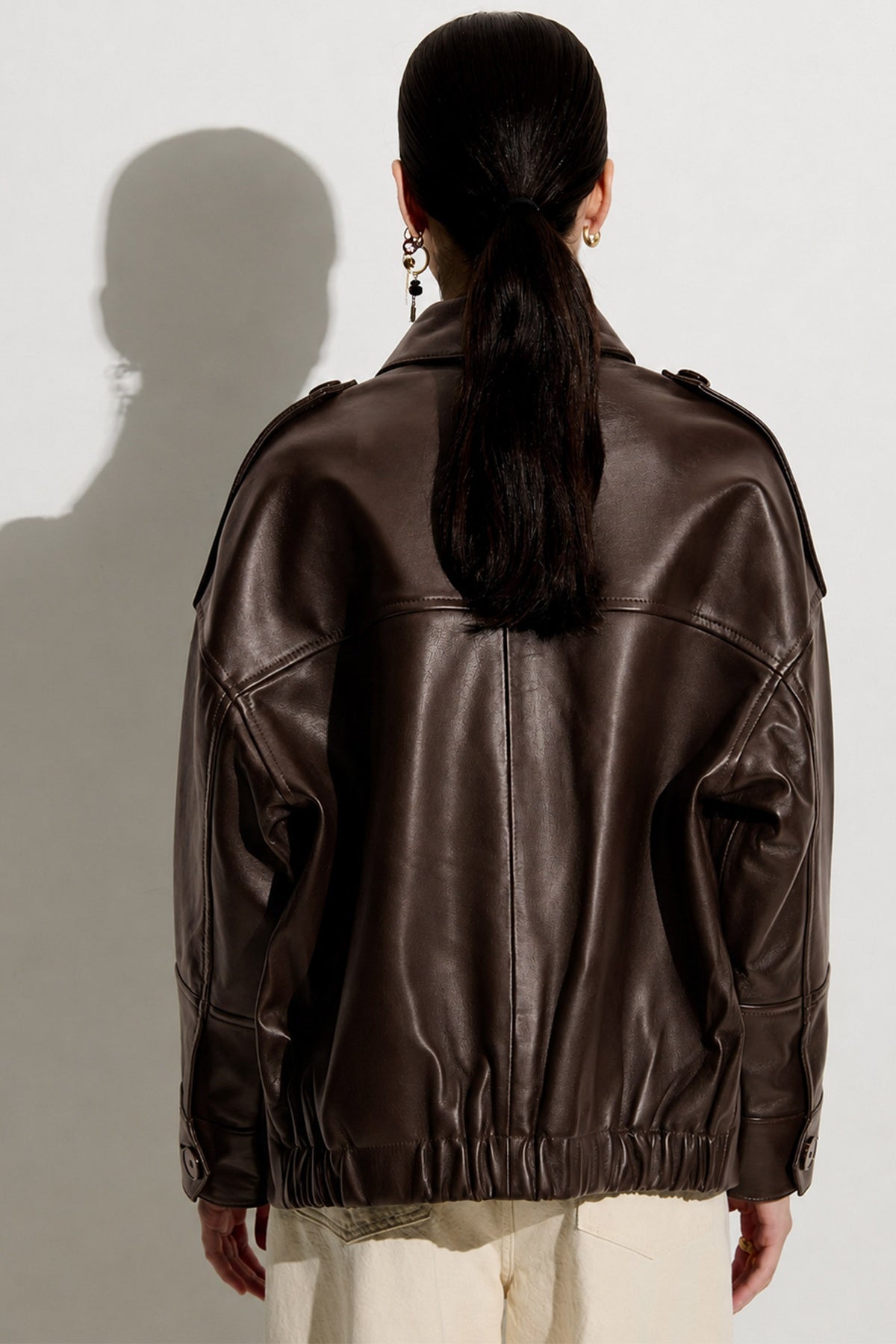Harriboyd Leather Jacket Coffee