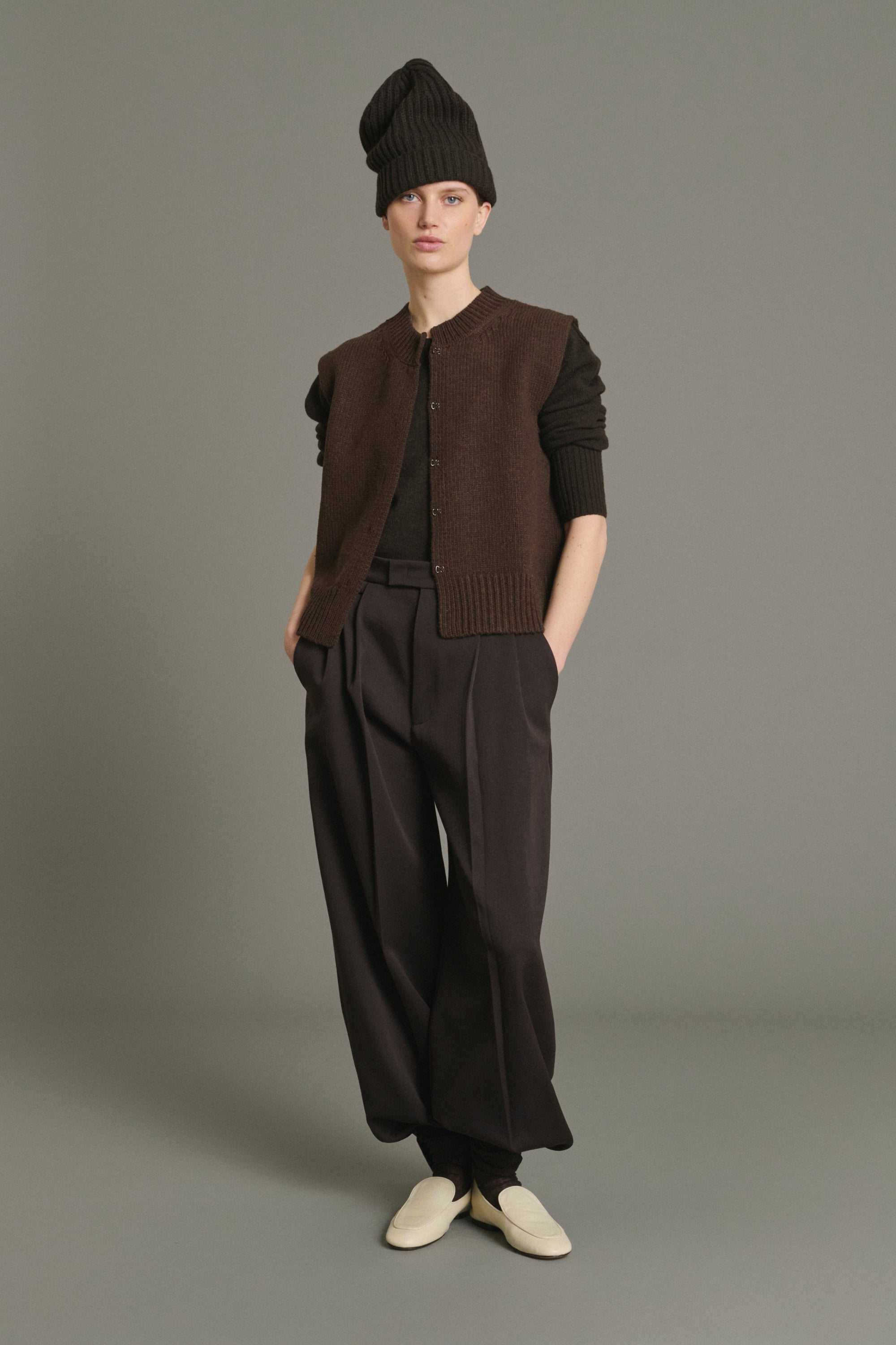 Kalyanee Chocolate Wool Vest