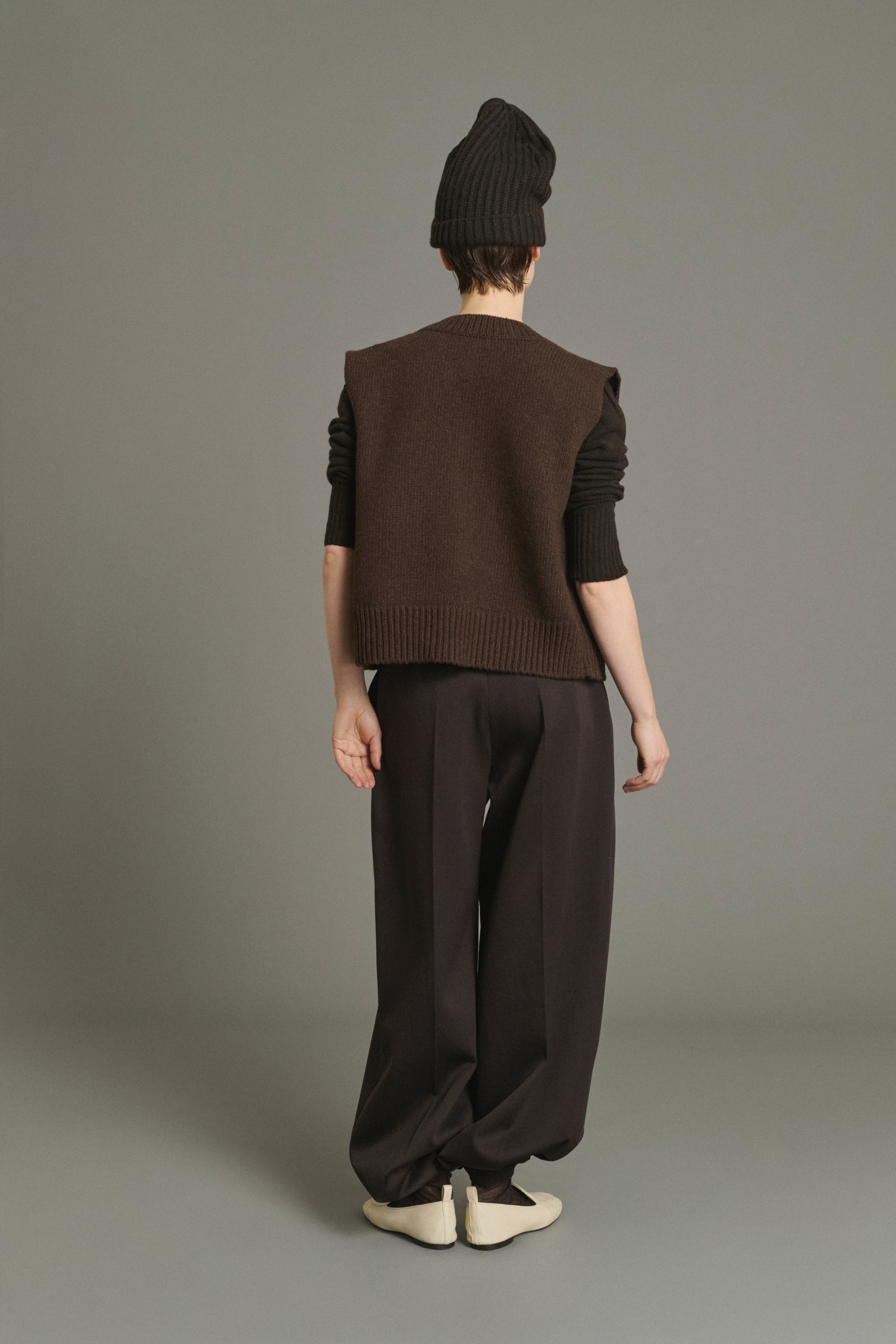 Kalyanee Chocolate Wool Vest
