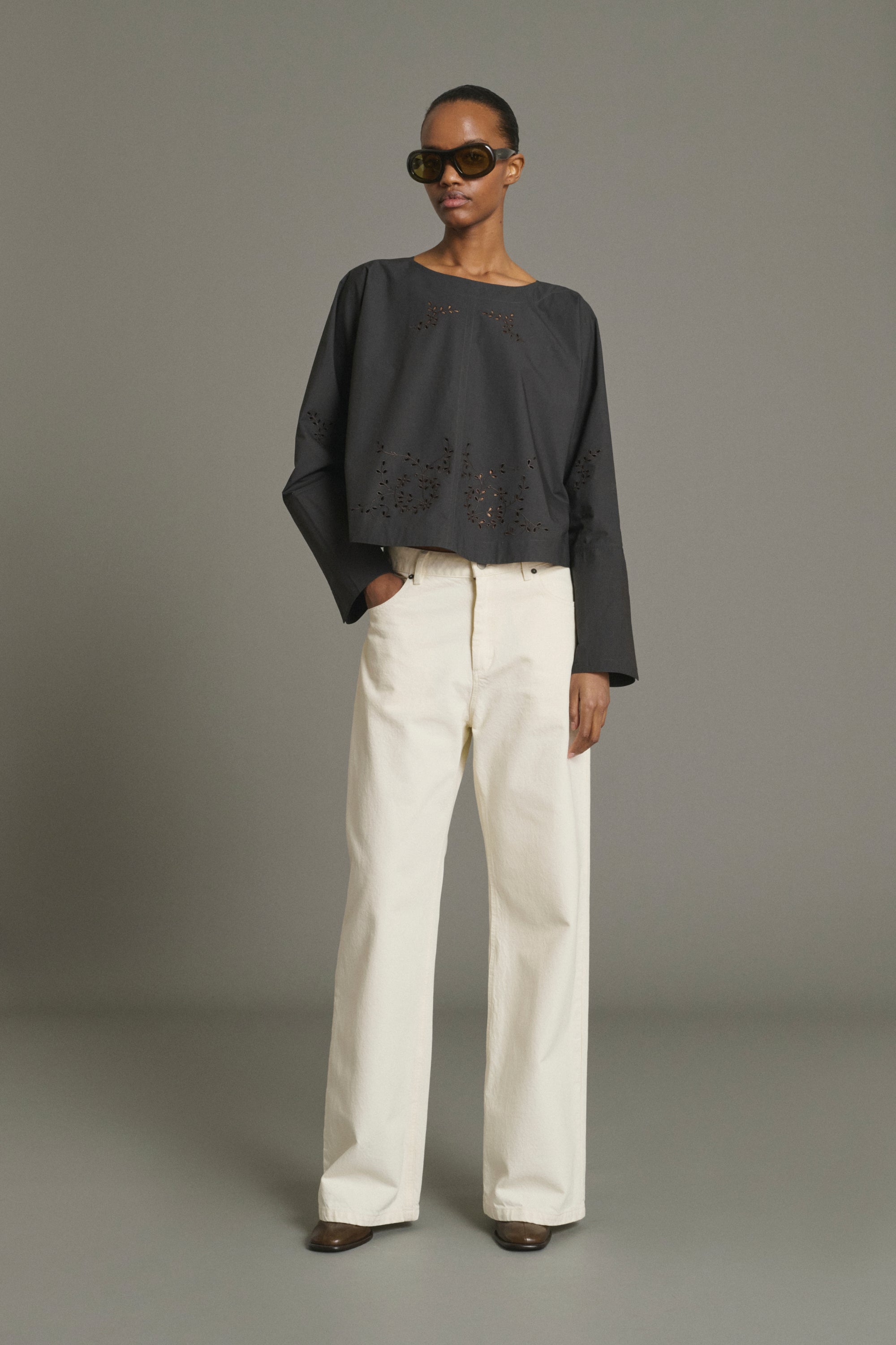 Hansel Blouse Grey Anthracite