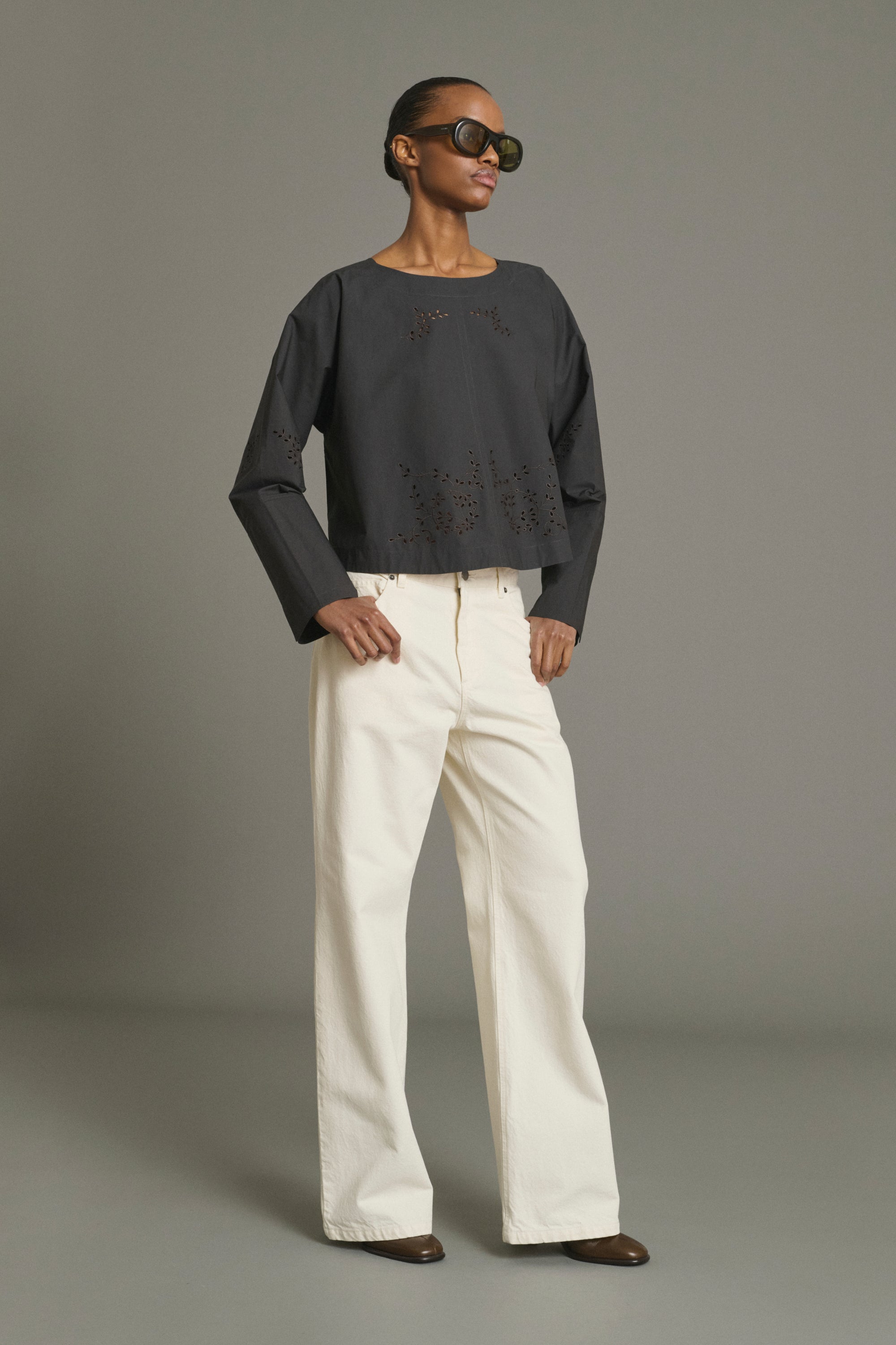Hansel Blouse Grey Anthracite
