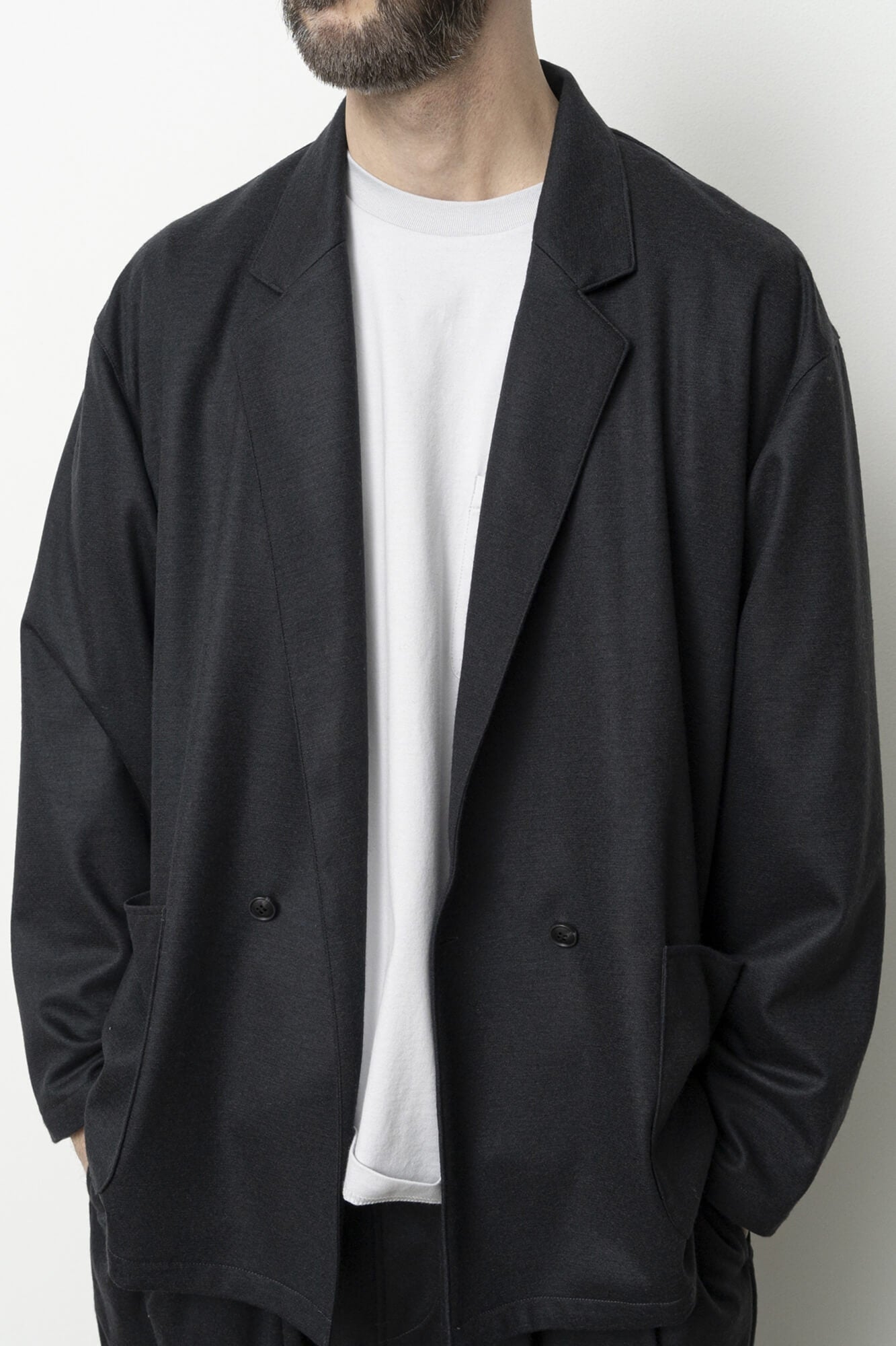 Wool Jersey Jacket Charcoal