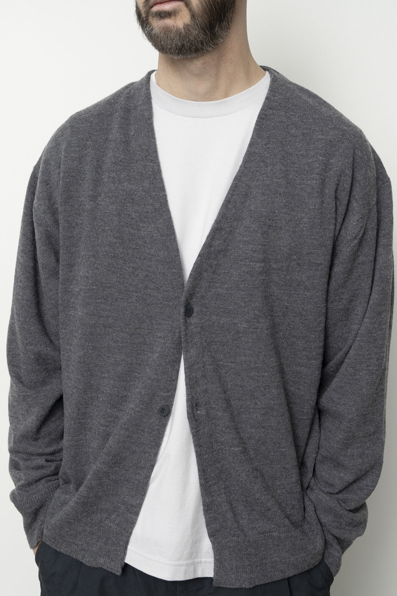 Silk Mix Cardigan Grey