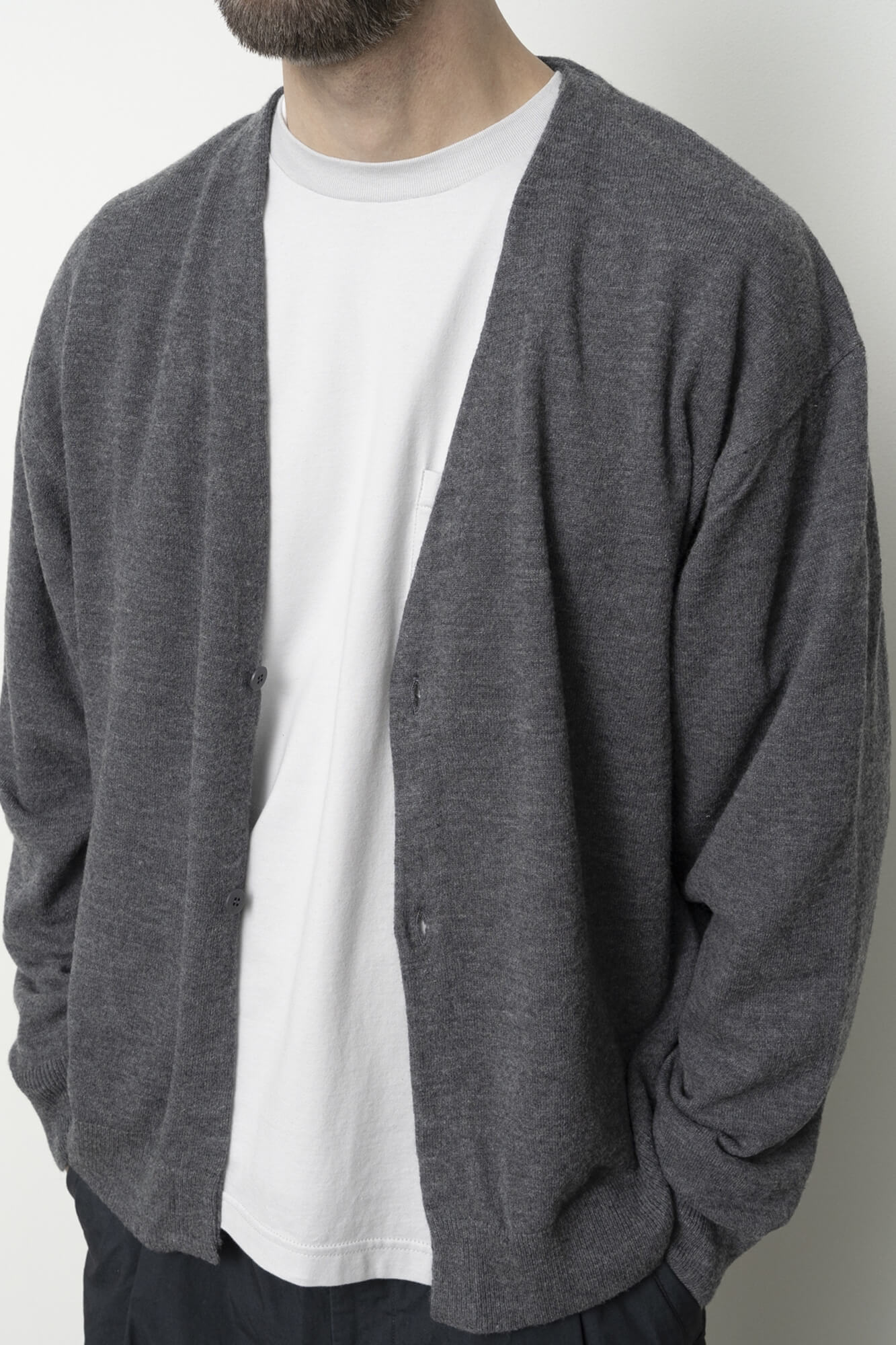Silk Mix Cardigan Grey