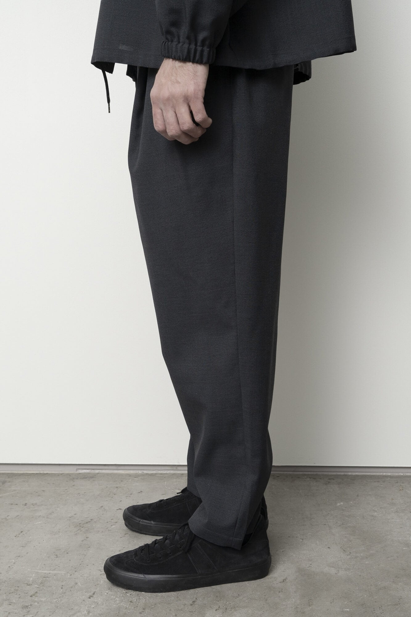 Relaxed Wool Mix Pants Charcoal