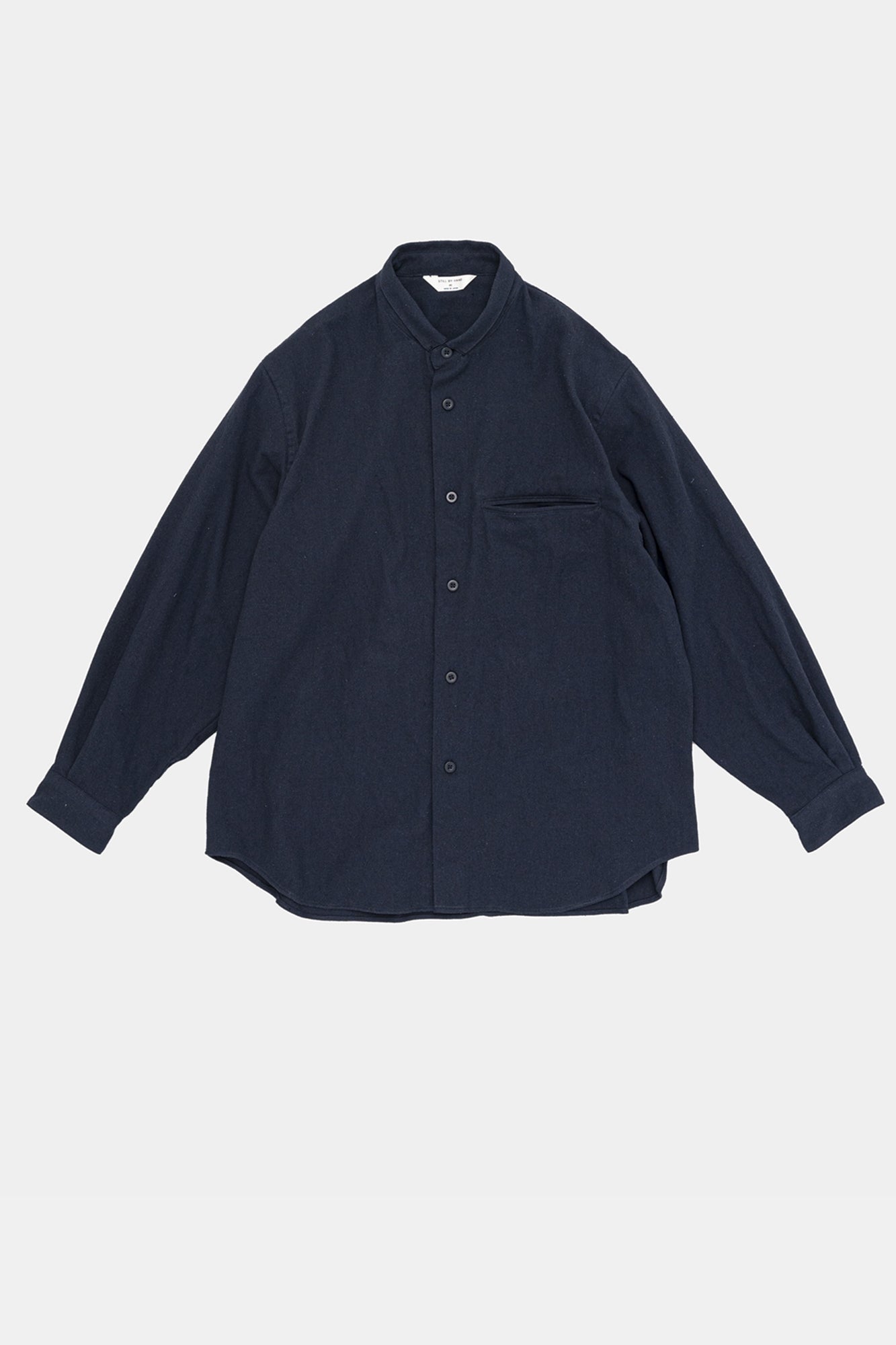 Silk Nep Twill Shirt Deep Blue