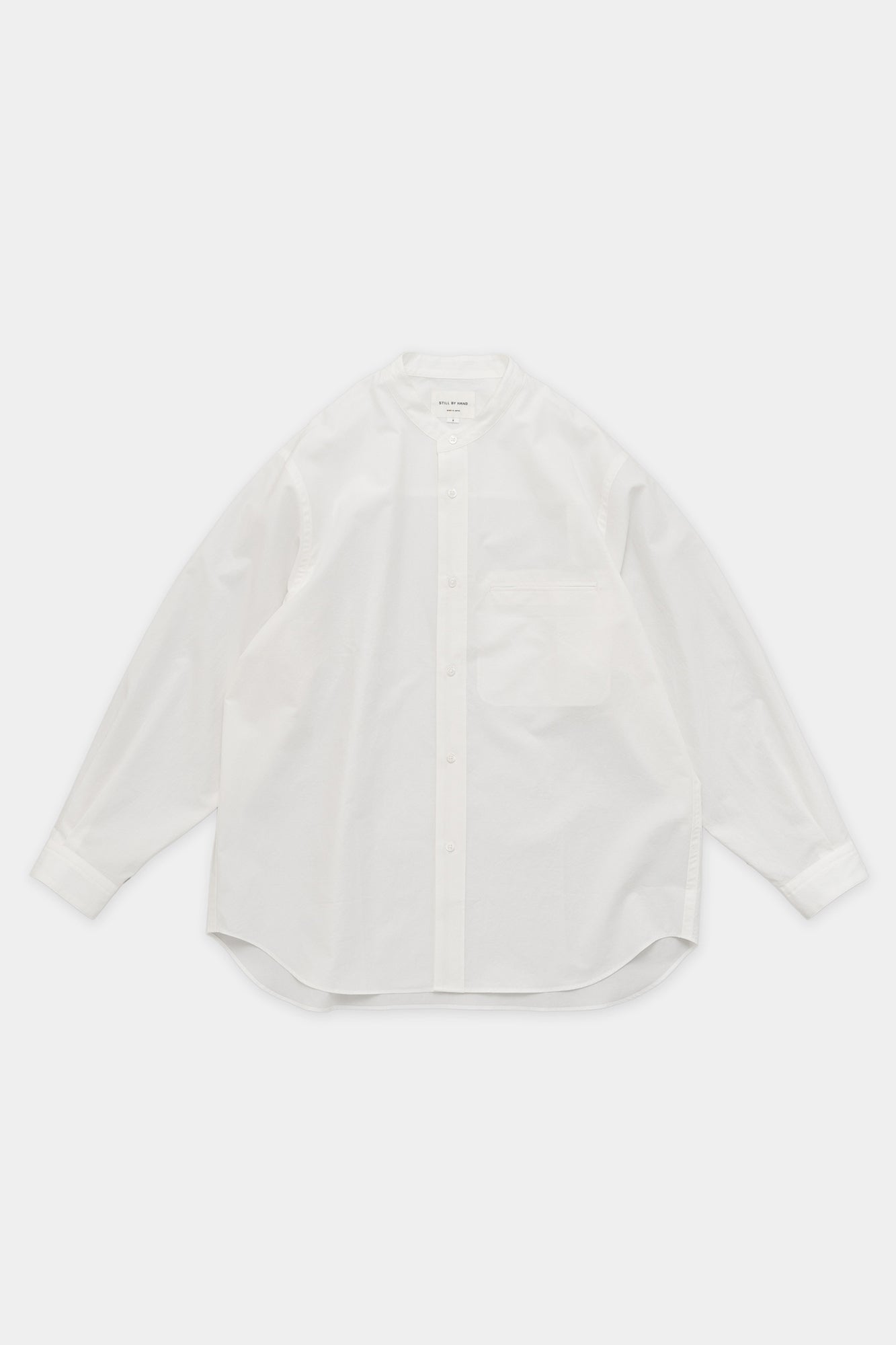 Cotton Linen Mao Shirt White