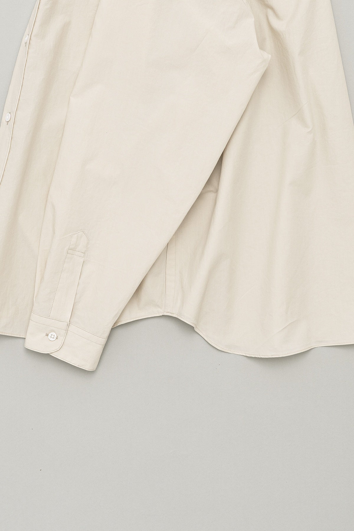 Linen Mixed Narrow Collar Shirt Light Beige