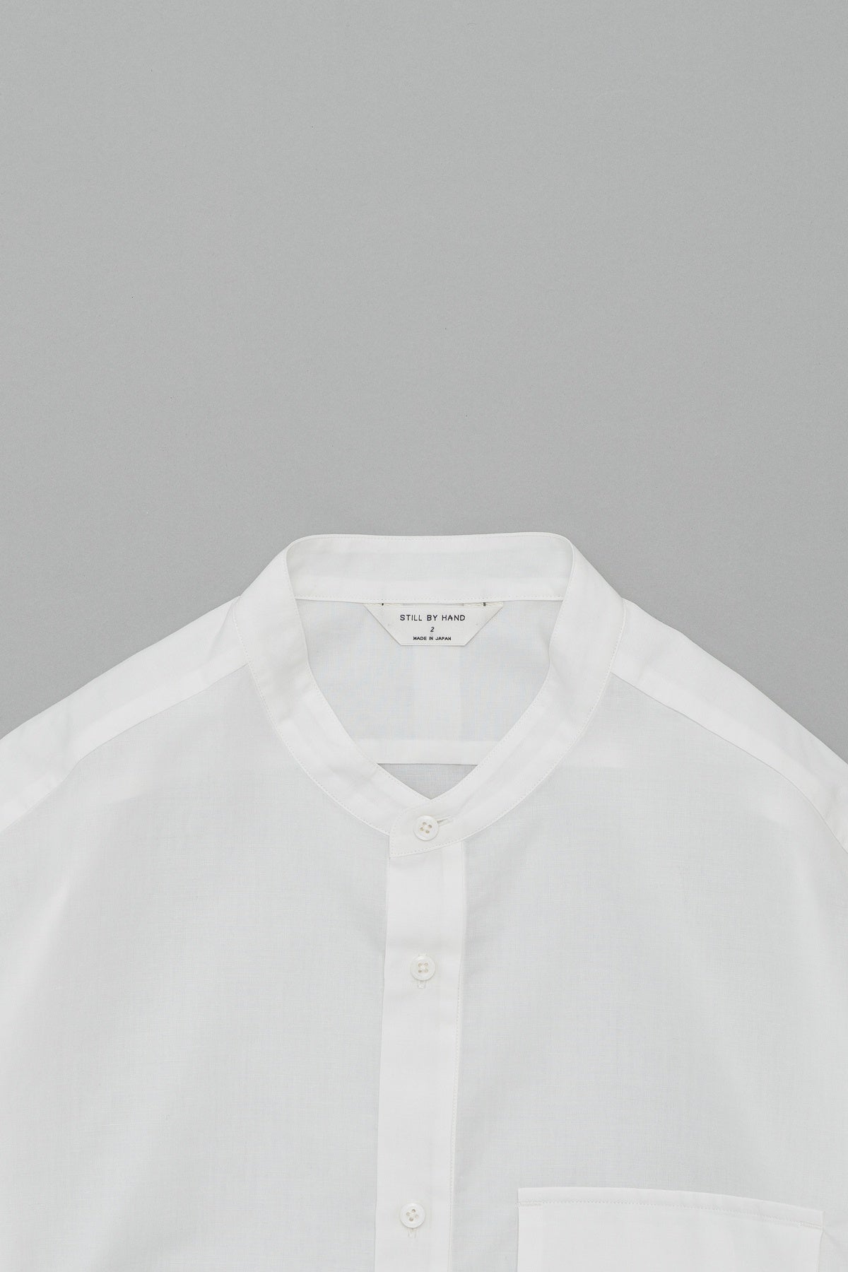 Band Collar Shirt White