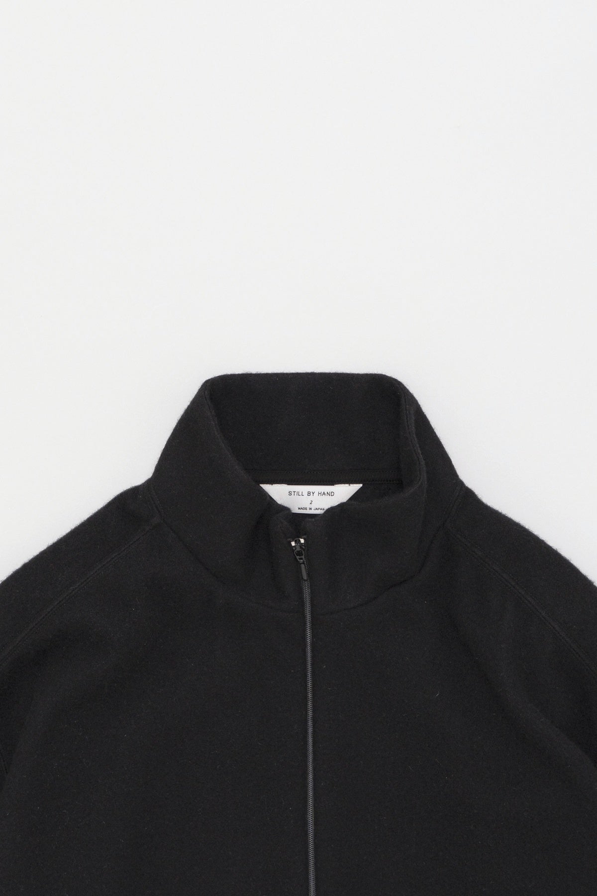 Cashmere Mixed High Neck Blouson Black