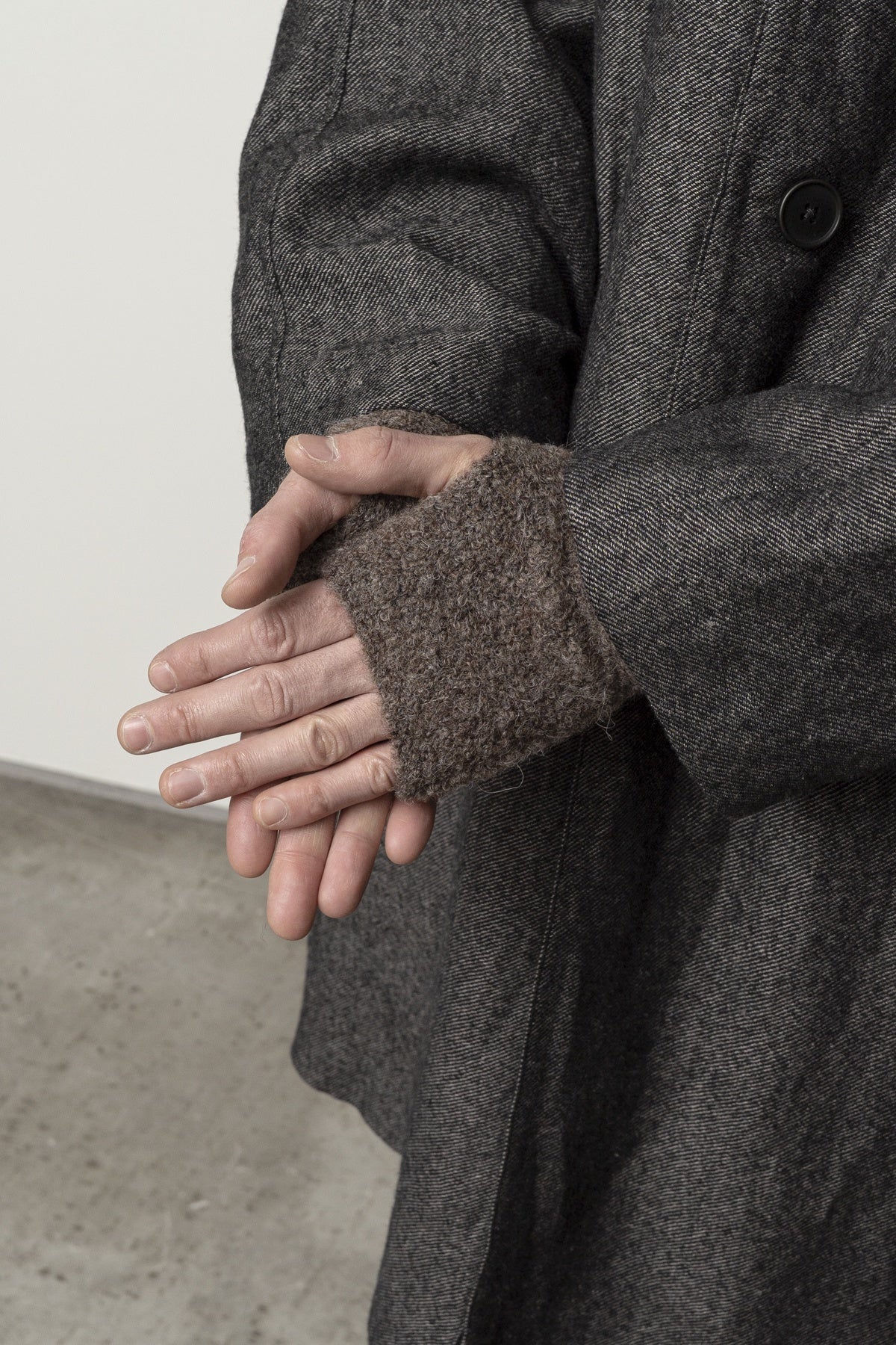 Wrist Warmer Mixed Yarn Light Grey