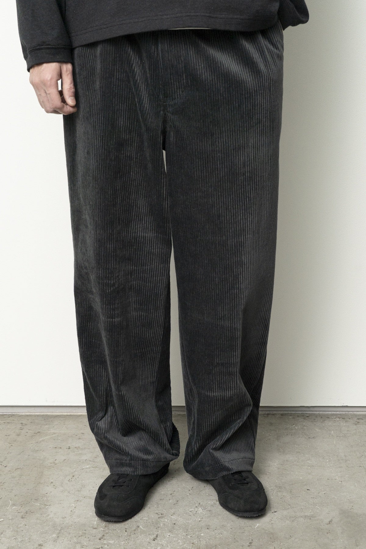 Corduroy Straight Pants Blue Charcoal