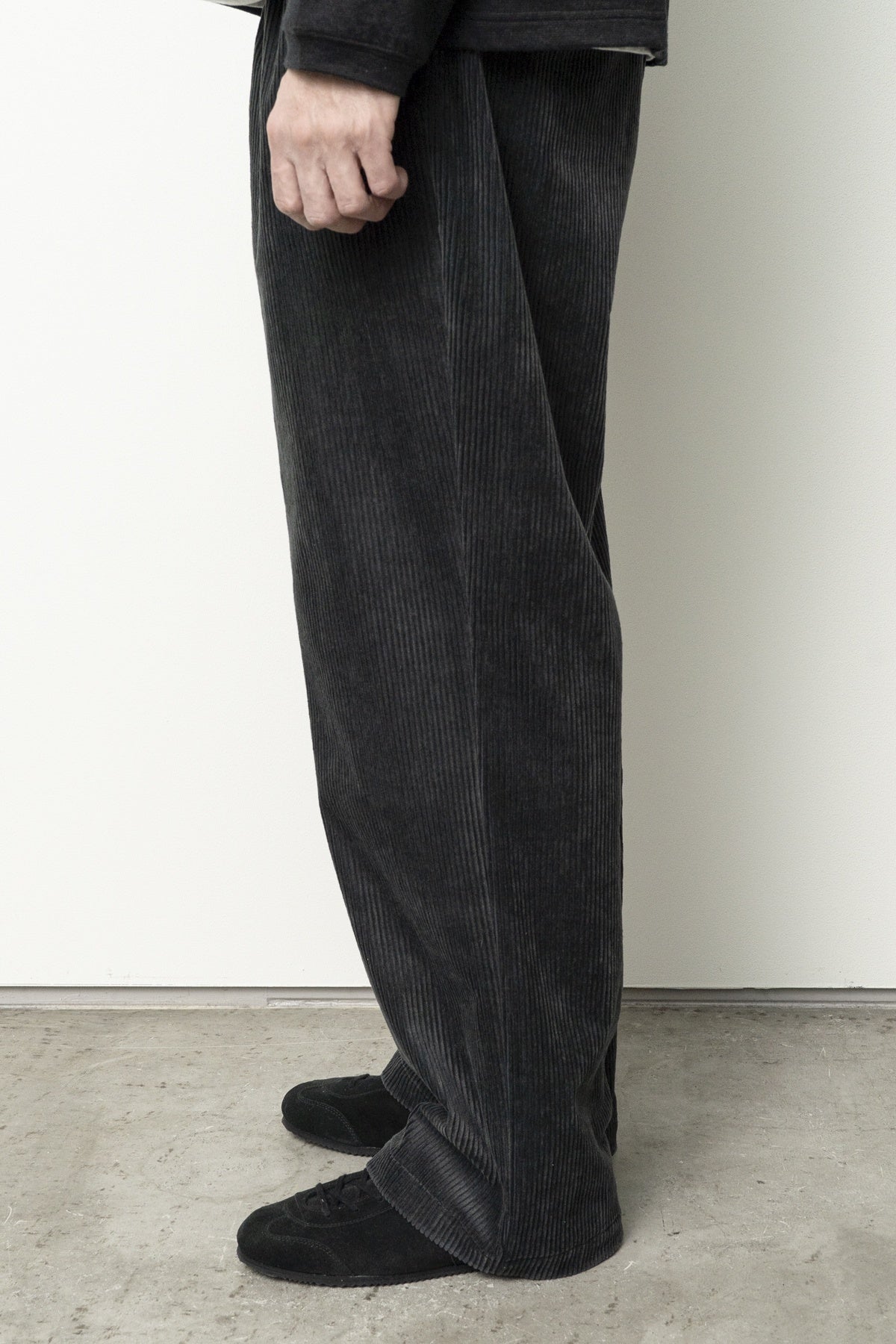 Corduroy Straight Pants Blue Charcoal