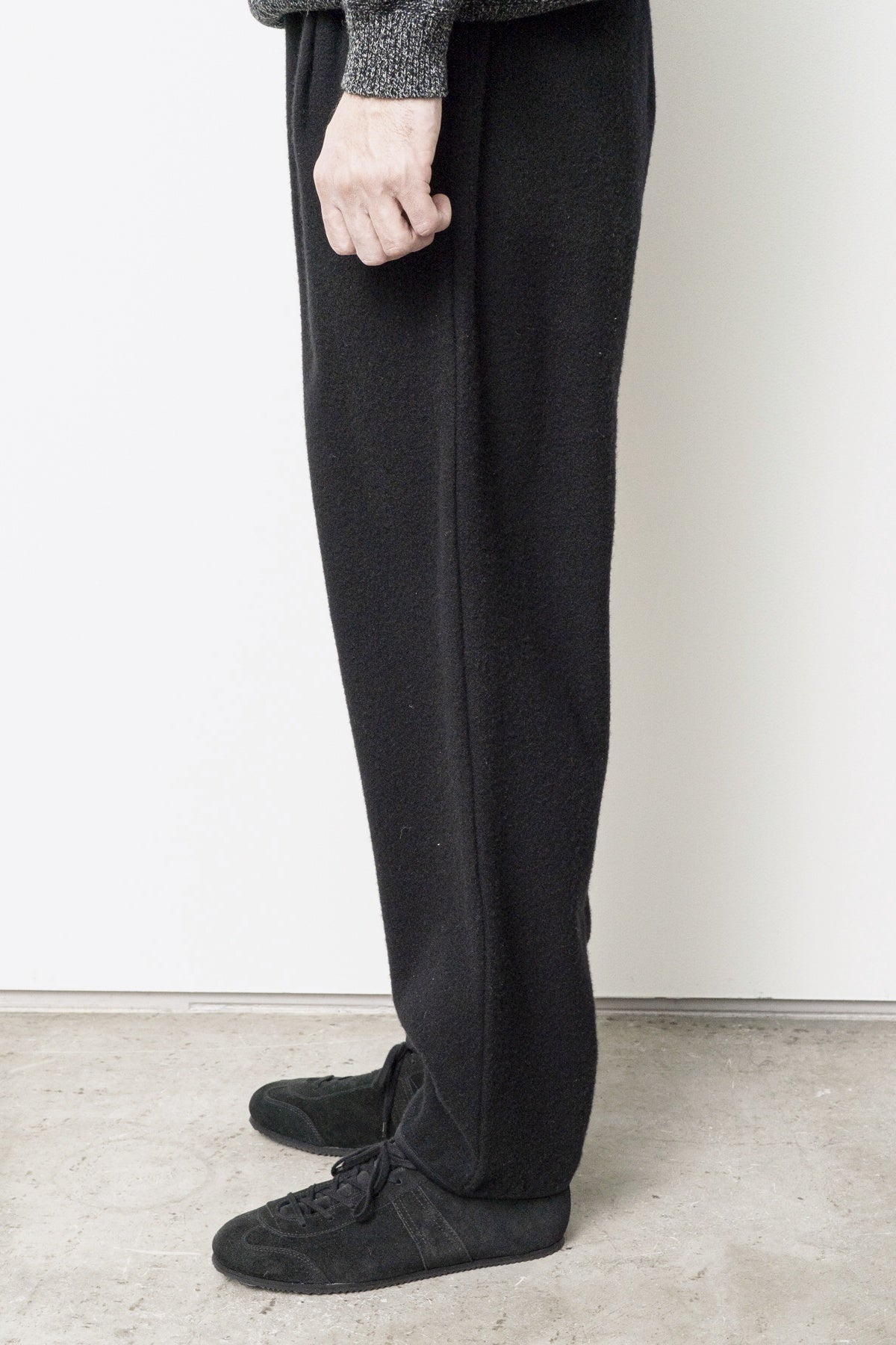Cashmere Mixed Easy Pants Black