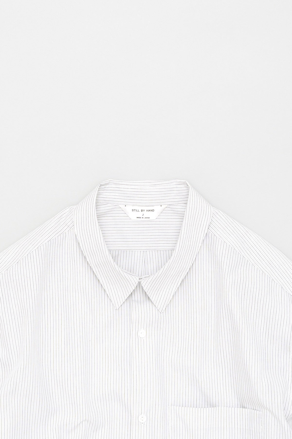 Regular Collar Shirt White Stripe