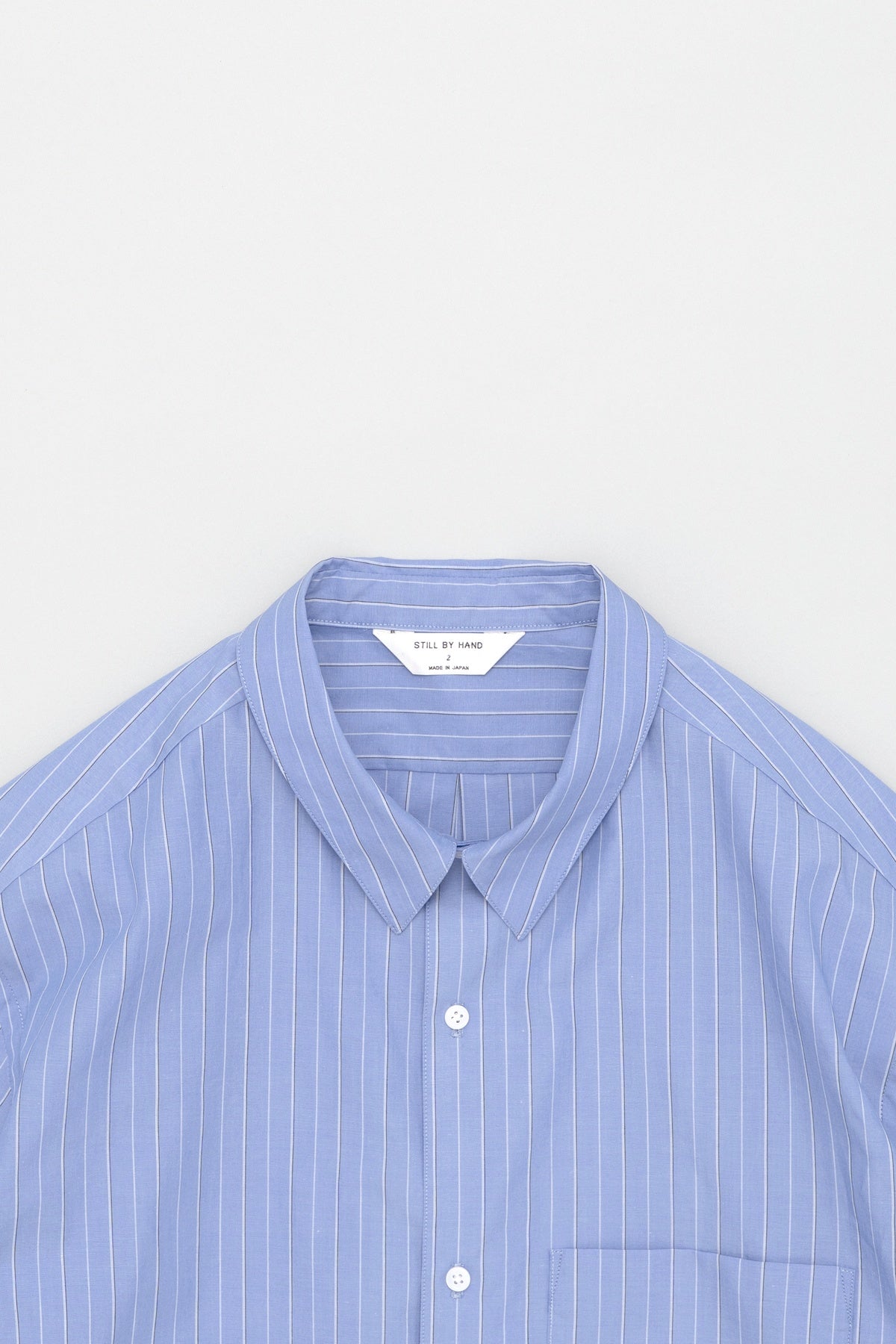 Regular Collar Shirt Blue Stripe