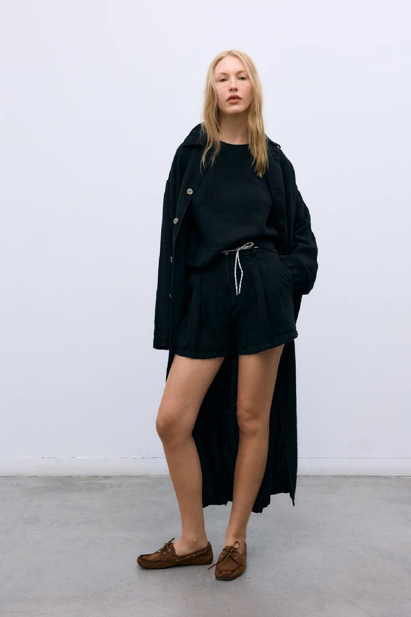 Melissa Linen Top Black