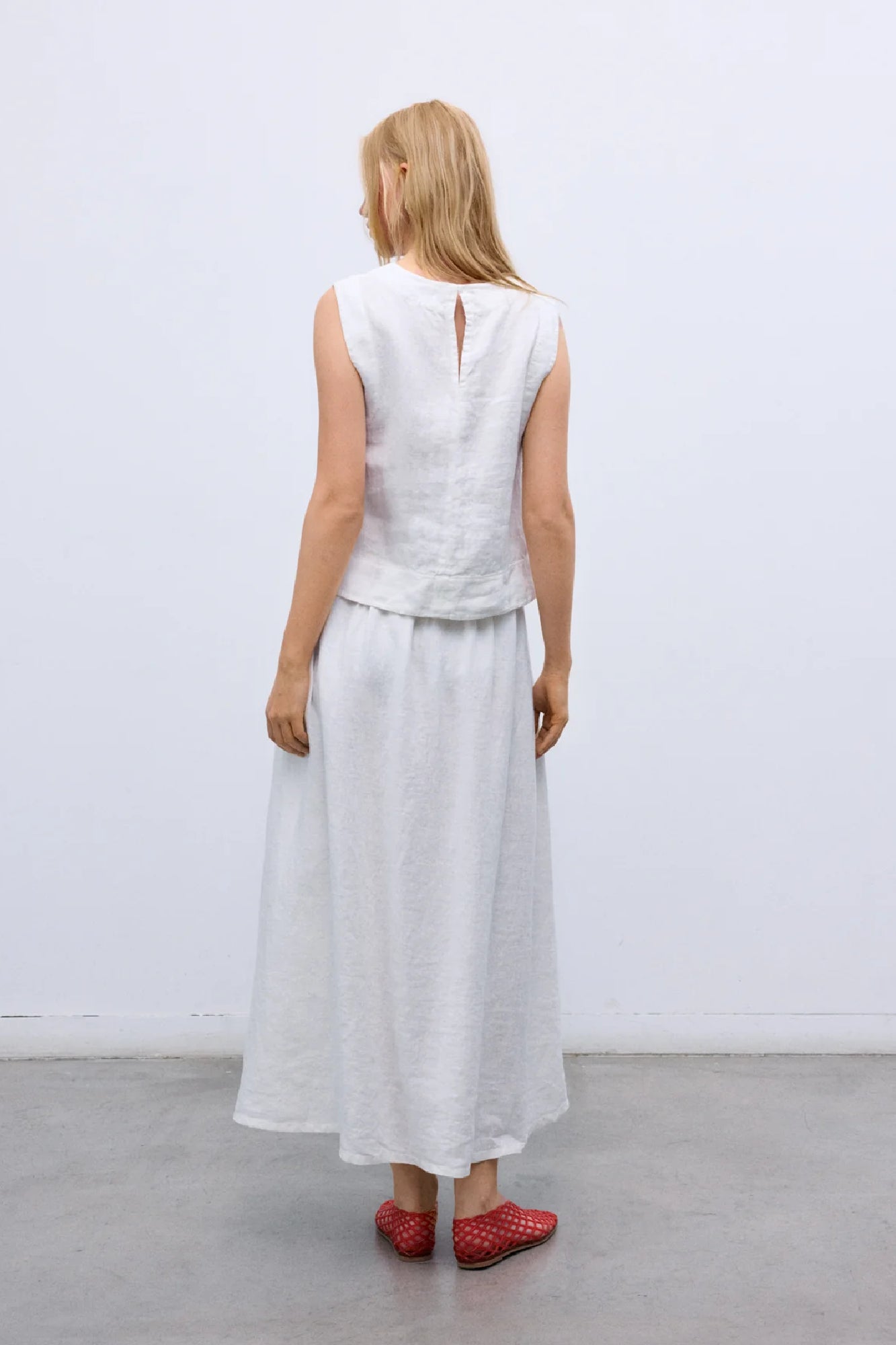 Melissa Linen Top Pure Cloud