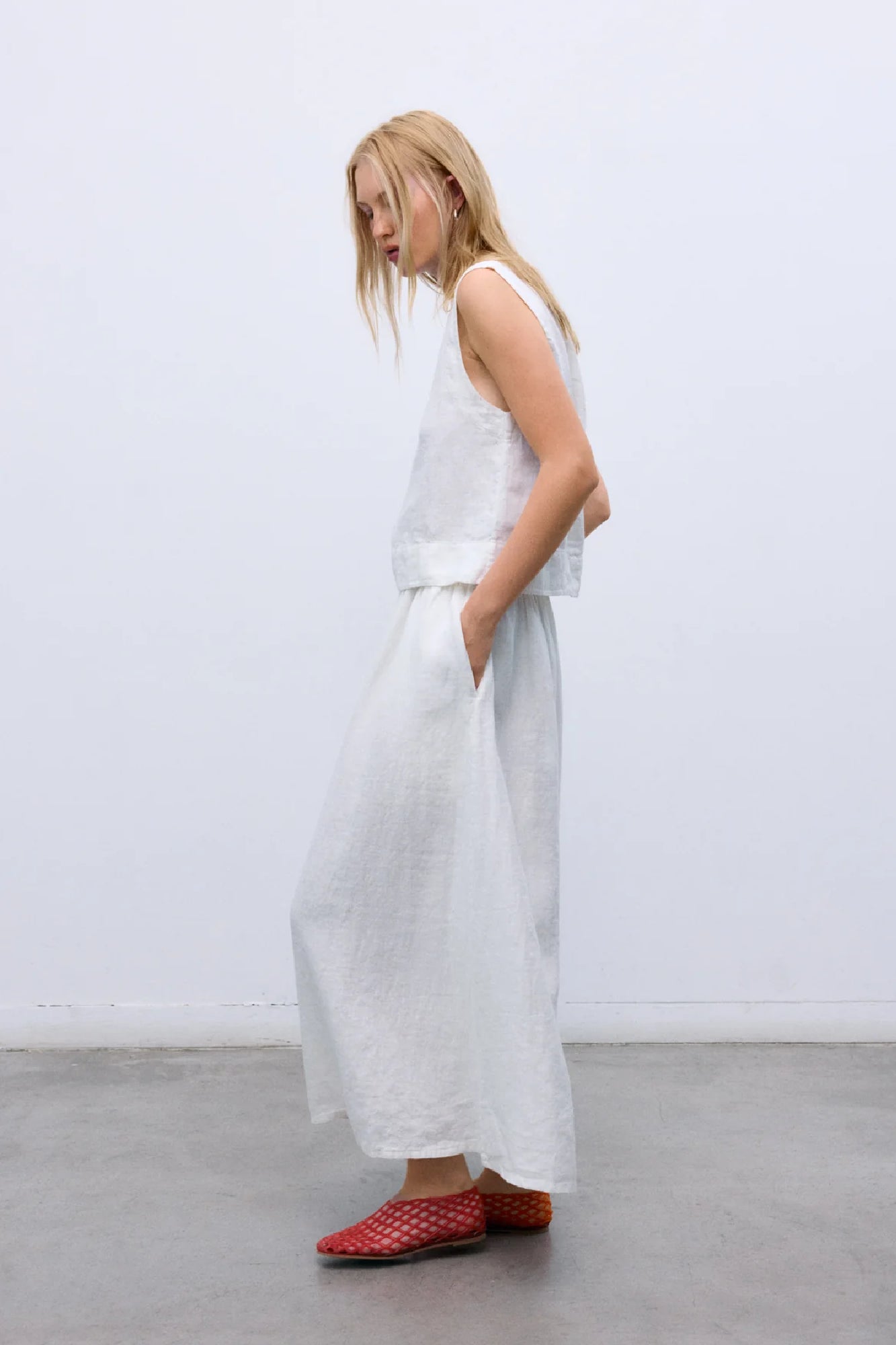 Melissa Linen Top Pure Cloud