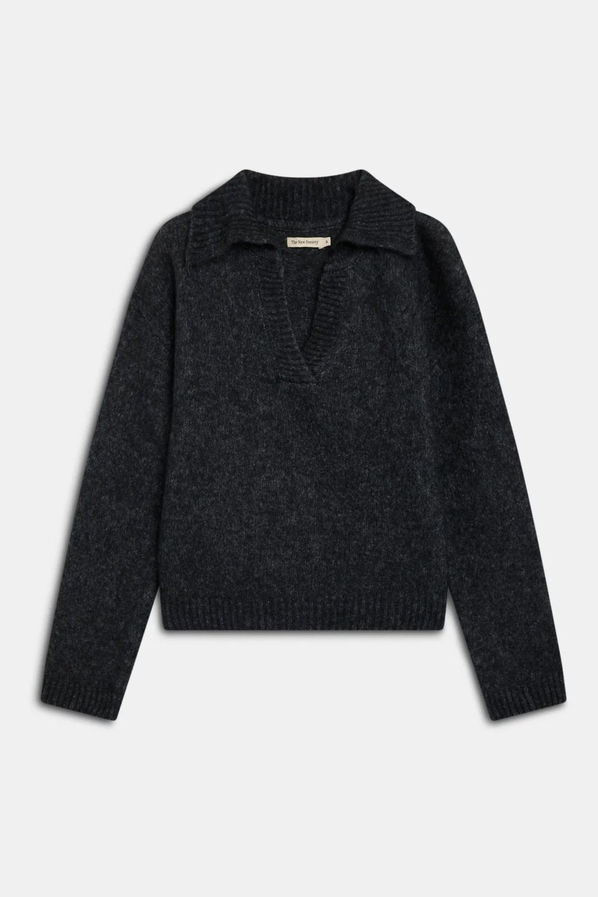 Elara Knit Polo Dark Grey