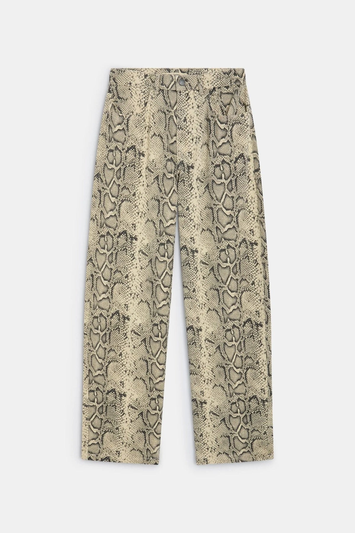 TNS Denim Barrel Trousers Snake Print