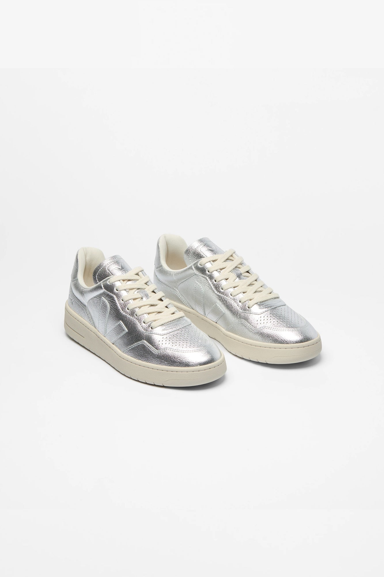 V-90 Leather Silver Woman