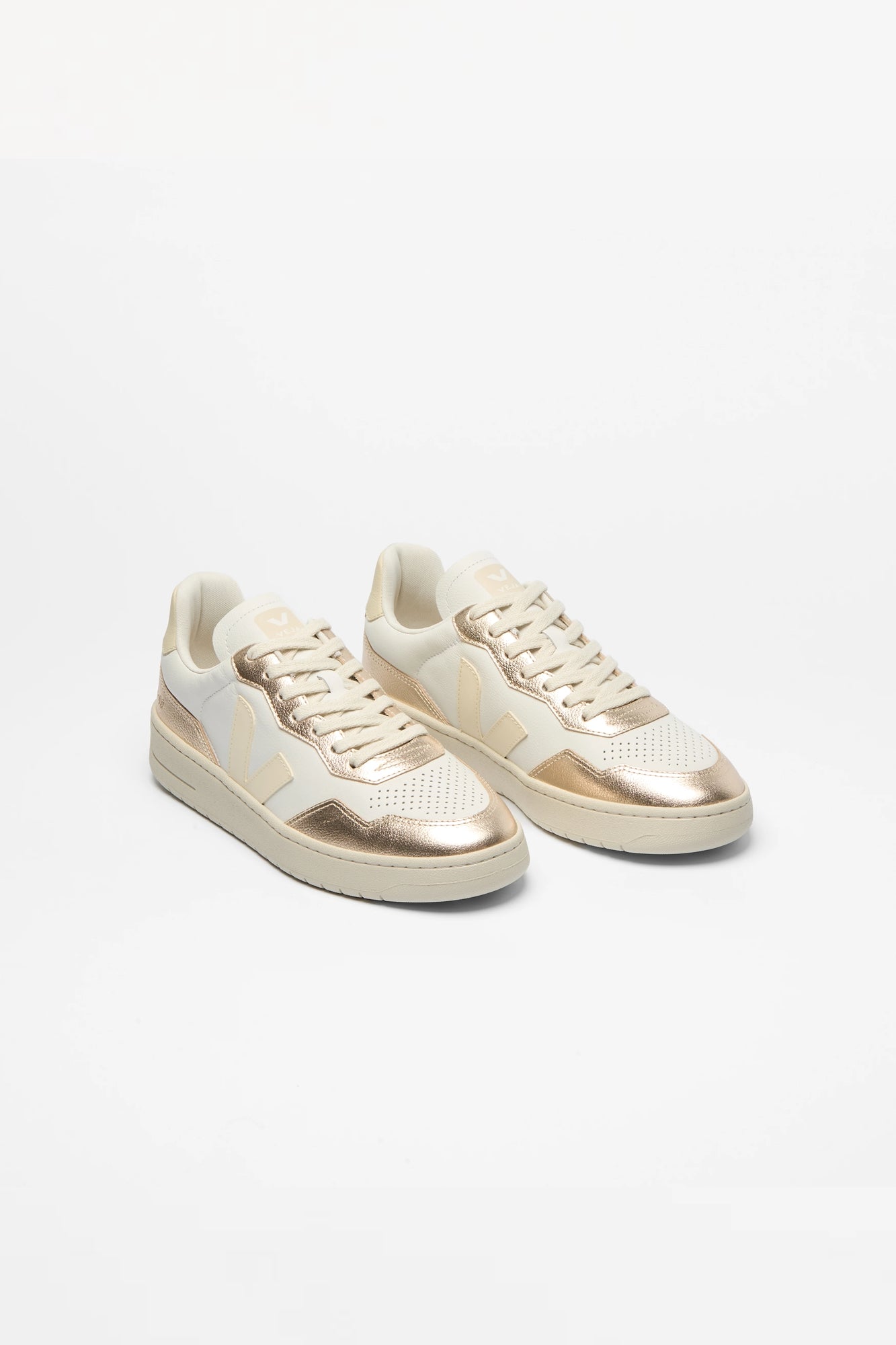 V-90 Leather White Calcaire Platine Woman