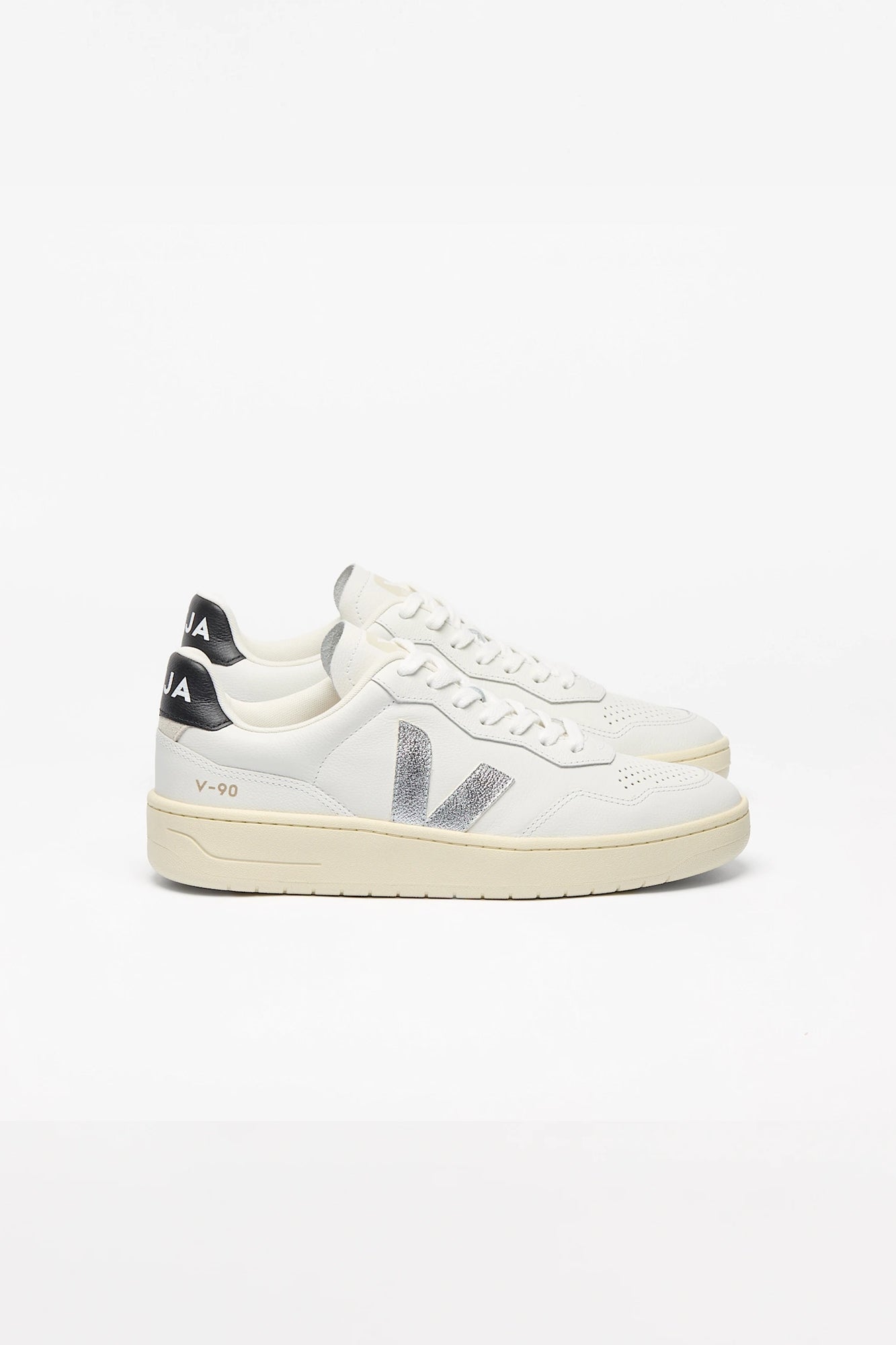 V-90 Leather White Platine Woman