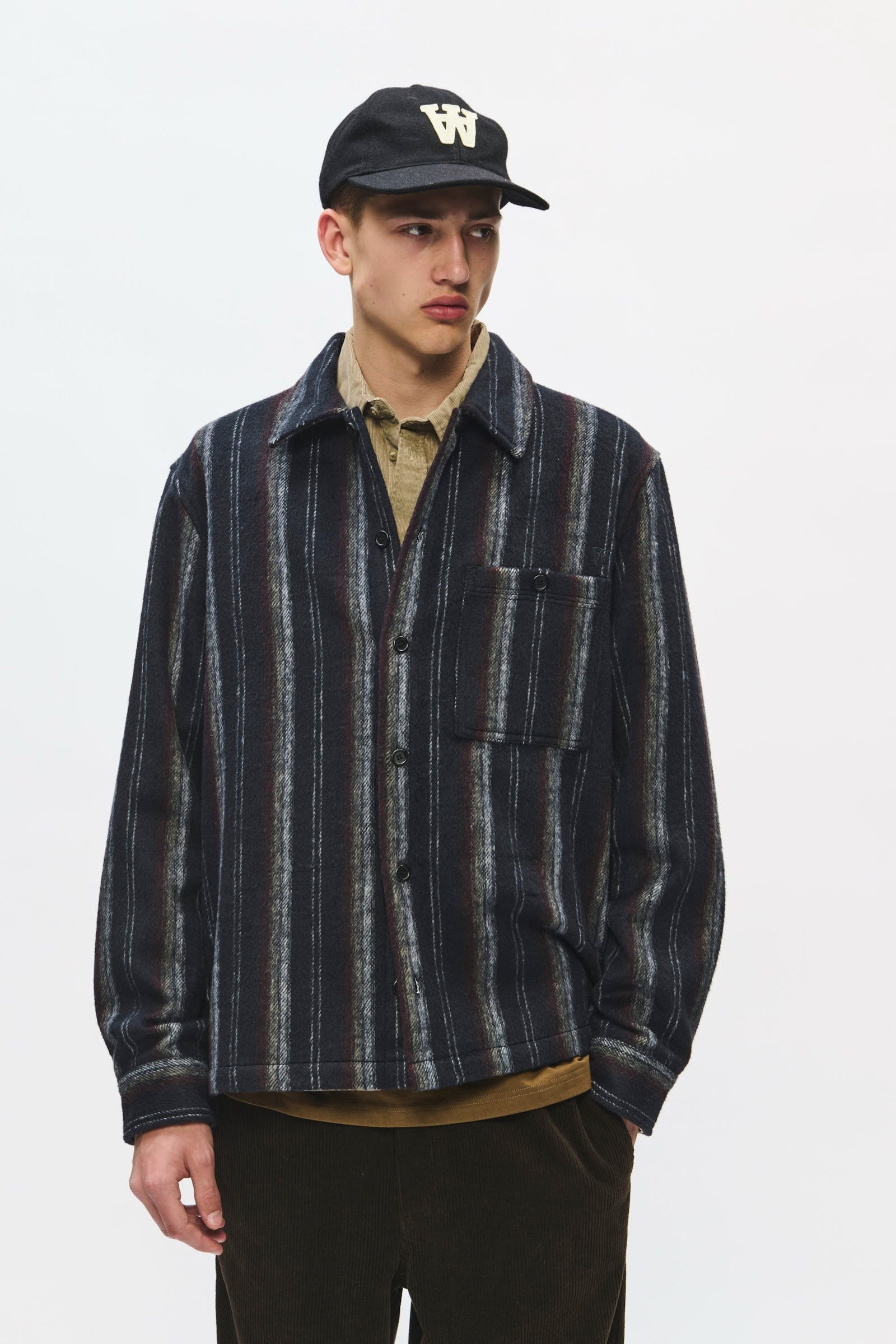 Clay Overshirt Salute Stripe Blue