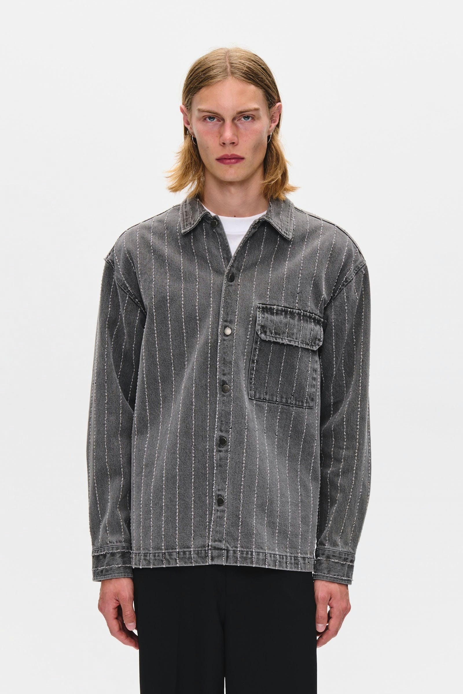 David Overshirt Grey Denim