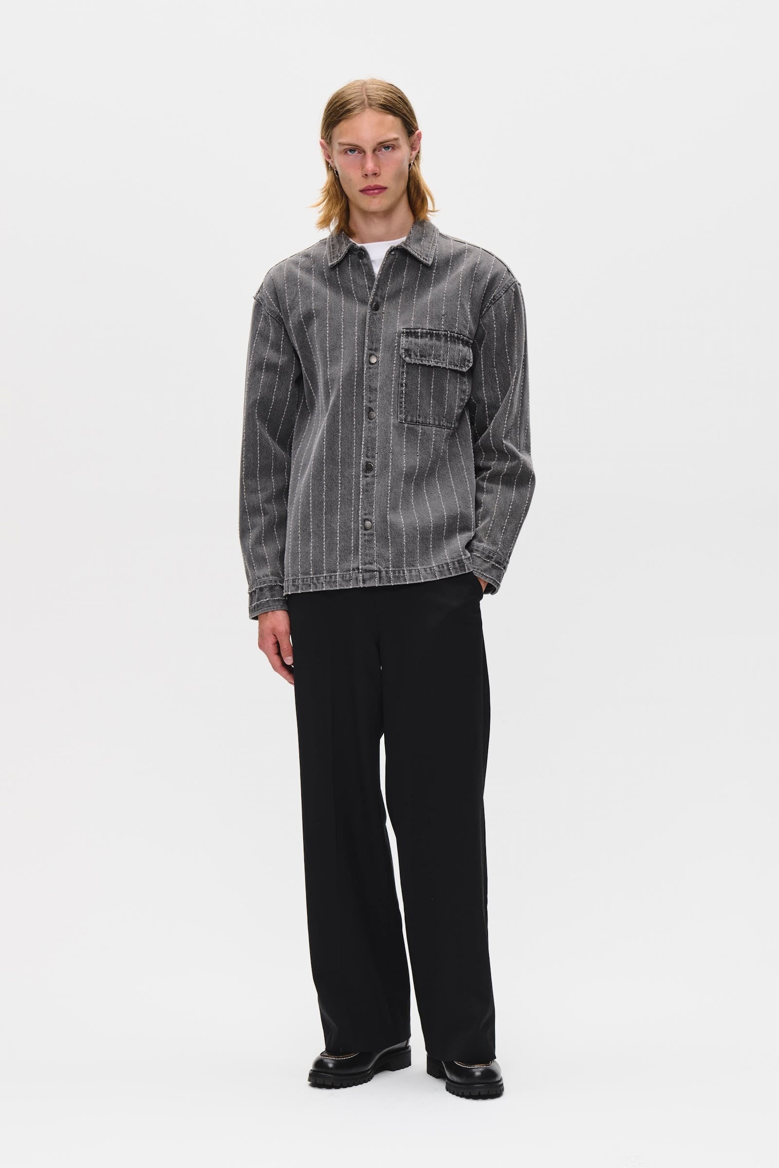 David Overshirt Grey Denim