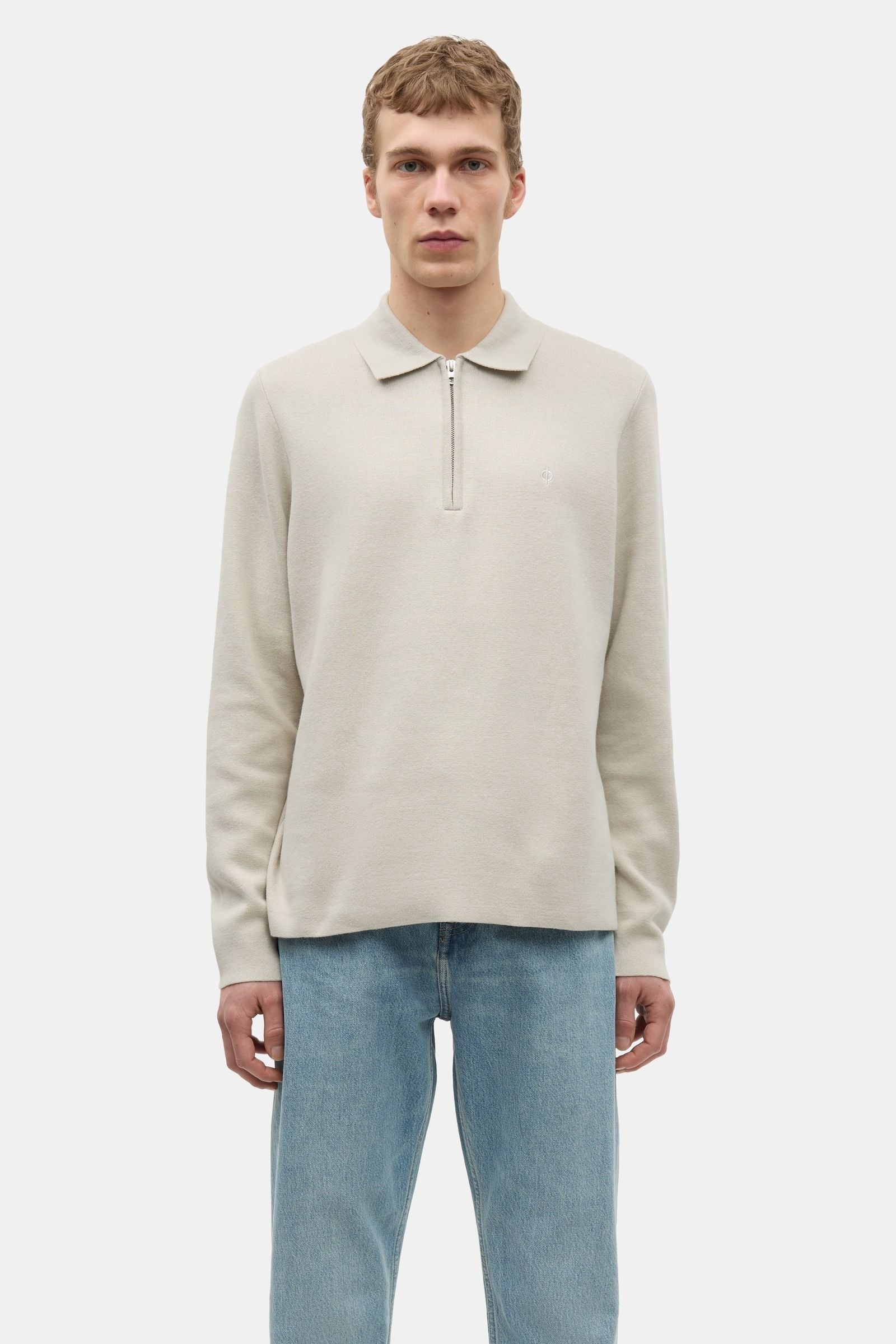 Saguna Half Zip Polo Natural